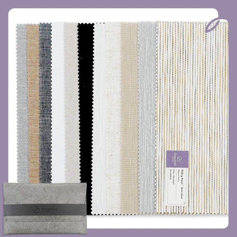 Graywind Manual Sliding Panels 100% Blackout Privacy Panel Track Blinds Wand Control Window Blinds for Patio Sliding Glass Door Large Windows Width Up to 153" (Z - Classic Hue Line) - Image 2